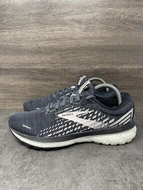 Brooks Ghost 13 Grey White Size 8.5 Womens B Running Shoes Athletic Sneakers